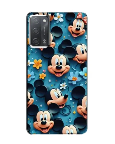 Чехол для OPPO A55 с картинкой «Паттерн Микки и Минни»