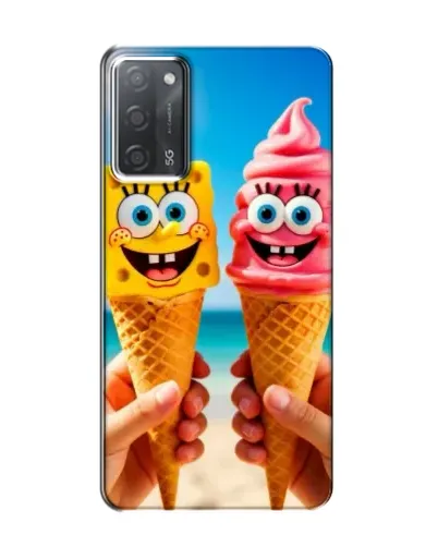 Чехол для OPPO A55 с картинкой «Спанч Боб мороженое»