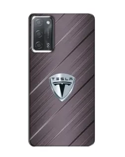 Чехол для OPPO A55 с картинкой «Металлическая текстура Tesla»