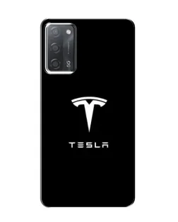 Чехол для OPPO A55 с картинкой «Tesla White Logo»