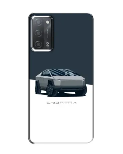 Чехол для OPPO A55 с картинкой «Серебристый Cybertruck Tesla»