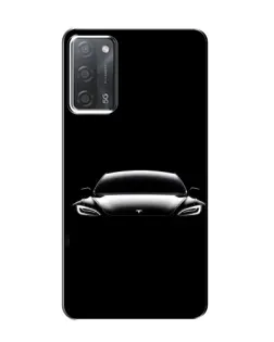 Чехол для OPPO A55 с картинкой «Фары Tesla Night»