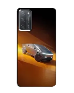 Чехол для OPPO A55 с картинкой «Cybertruck в пустыне»