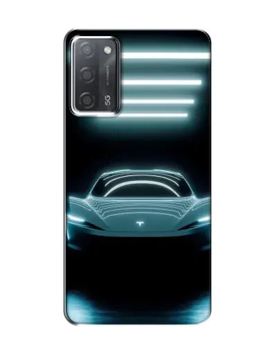 Чехол для OPPO A55 с картинкой «Tesla в неоне»