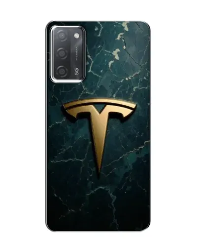 Чехол для OPPO A55 с картинкой «Мраморная Tesla Gold»