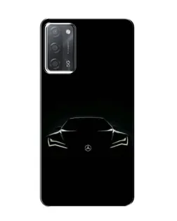 Чехол для OPPO A55 с картинкой «Mercedes — силуэт авто»