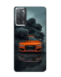 Чехол для OPPO A55 с картинкой «Audi в облаках дыма»