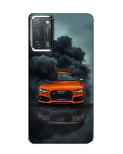 Чехол для OPPO A55 с картинкой «Audi в облаках дыма»