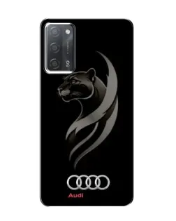 Чехол для OPPO A55 с картинкой «Графика — пантера и Audi»