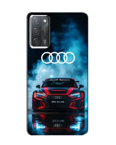 Чехол для OPPO A55 с картинкой «Audi Sport — неон»