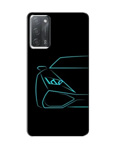 Чехол для OPPO A55 с картинкой «Голубой силуэт Lamborghini»