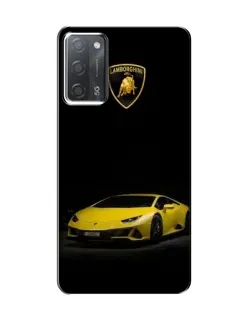 Чехол для OPPO A55 с картинкой «Lamborghini желтый акцент»