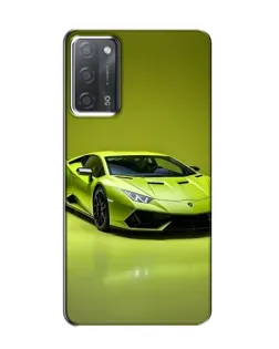 Чехол для OPPO A55 с картинкой «Салатовый Lamborghini Huracan»