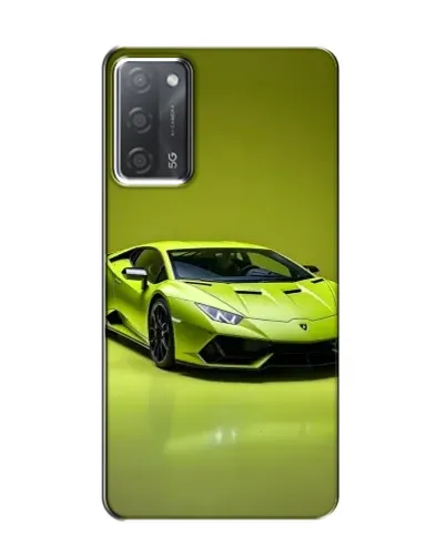 Чехол для OPPO A55 с картинкой «Салатовый Lamborghini Huracan»