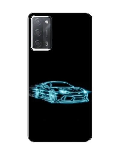 Чехол для OPPO A55 с картинкой «Неоновый контур Lamborghini»