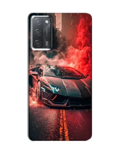 Чехол для OPPO A55 с картинкой «Lamborghini красный дым»
