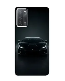 Чехол для OPPO A55 с картинкой «Черный Lamborghini Aventador»