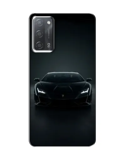 Чехол для OPPO A55 с картинкой «Черный Lamborghini Aventador»