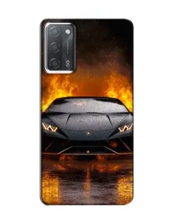 Чехол для OPPO A55 с картинкой «Lamborghini в огне»