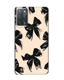 Чехол для OPPO A55 с картинкой «Паттерн черные банты»
