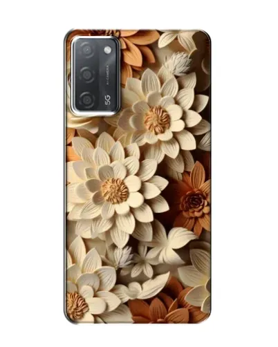 Чохол для OPPO A55 з картинкою «Бежевий флористичний декор»