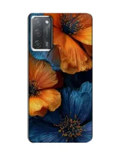 Чохол для OPPO A55 з картинкою «Яскрава синьо-помаранчева флора»