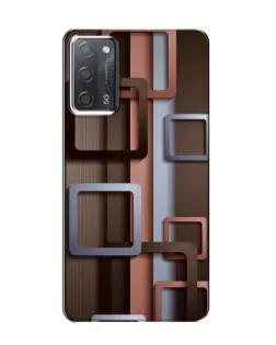 Чехол для OPPO A55 с картинкой «Коричневые объемные квадраты»