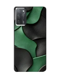 Чехол для OPPO A55 с картинкой «Зеленые кожаные волны»