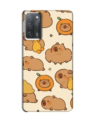 Чехол для OPPO A55 с картинкой «Капибары с апельсинами»