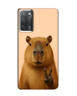 Чехол для OPPO A55 с картинкой «Капибара виктория»