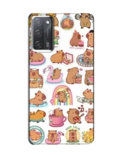 Чехол для OPPO A55 с картинкой «Капибары набор»