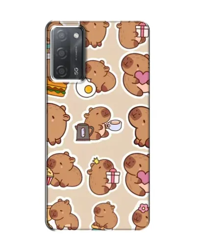 Чехол для OPPO A55 с картинкой «Капибары паттерн»