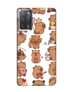 Чехол для OPPO A55 с картинкой «Стикерпак с капибарами»