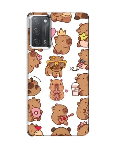Чехол для OPPO A55 с картинкой «Стикерпак с капибарами»