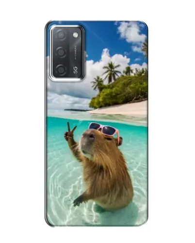 Чехол для OPPO A55 с картинкой «Капибара на море»