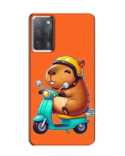 Чехол для OPPO A55 с картинкой «Капибара на скутере»