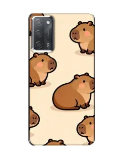 Чехол для OPPO A55 с картинкой «Паттерн милых капибар»