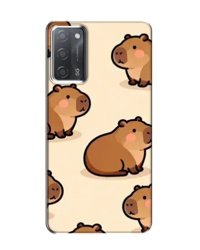 Чехол для OPPO A55 с картинкой «Паттерн милых капибар»
