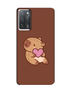 Чехол для OPPO A55 с картинкой «Капибара с сердцем»