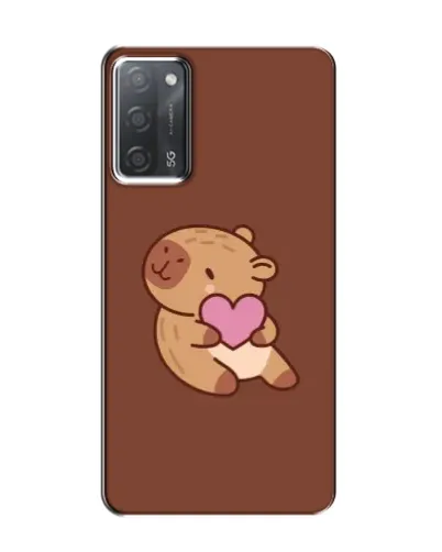 Чехол для OPPO A55 с картинкой «Капибара с сердцем»