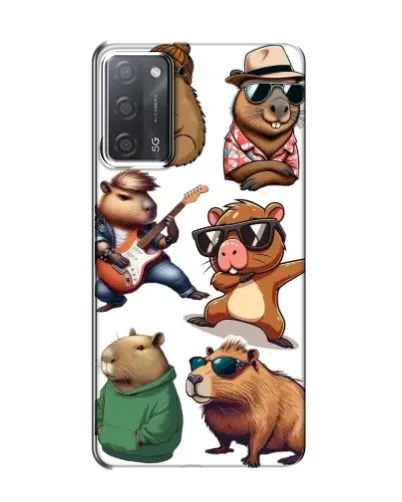 Чехол для OPPO A55 с картинкой «Крутые капибары музыканты»