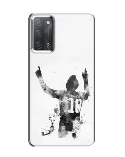 Чехол для OPPO A55 с картинкой «Черно-белый силуэт Месси» Чехол для OPPO A55 с картинкой «Черно-белый силуэт Месси»