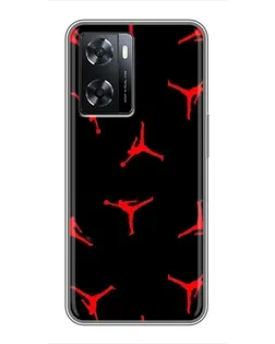Чохол для OPPO A57s з картинкою «Jordan Red Pattern»