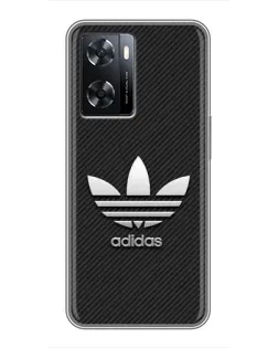 Чохол для OPPO A57s з картинкою «Adidas Карбонова текстура»