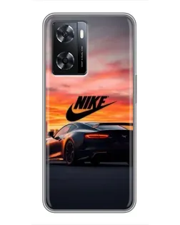 Чохол для OPPO A57s з картинкою «Nike та суперкар»