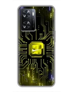 Чохол для OPPO A57s з картинкою «Nike — золота іскра»