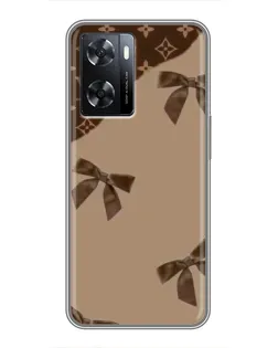 Чехол для OPPO A57s с картинкой «LV — кофейный атлас»
