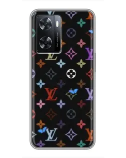 Чехол для OPPO A57s с картинкой «Цветная монограмма LV»
