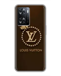 Чехол для OPPO A57s с картинкой «LV — золотая печать»