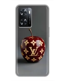 Чехол для OPPO A57s с картинкой «Красное яблоко LV»
